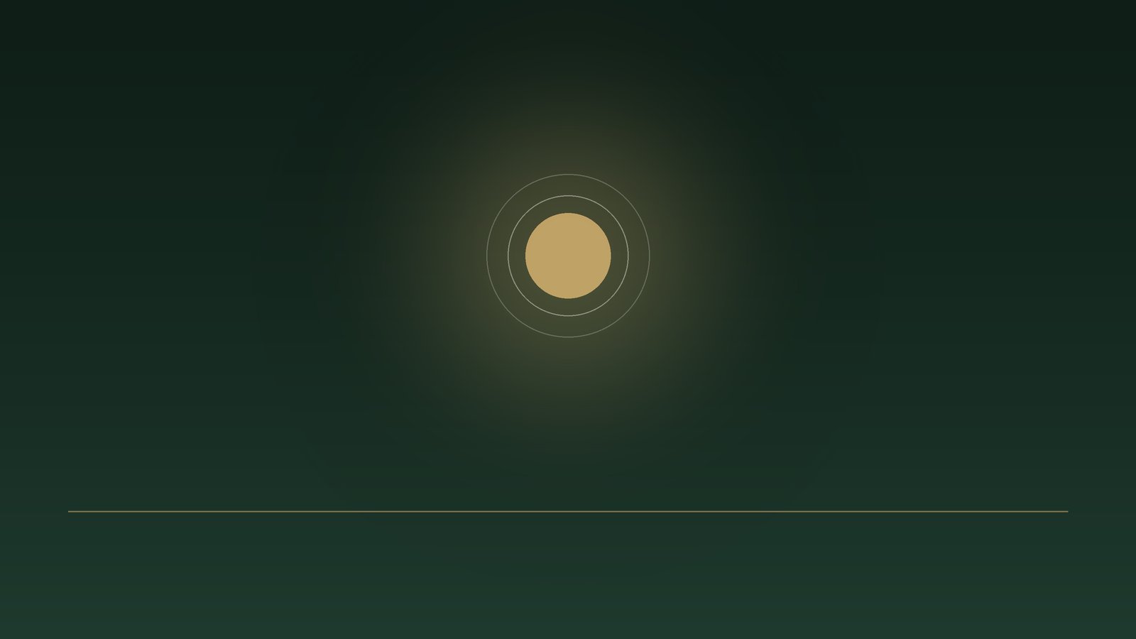A golden circle surrounded by faint rings of light
